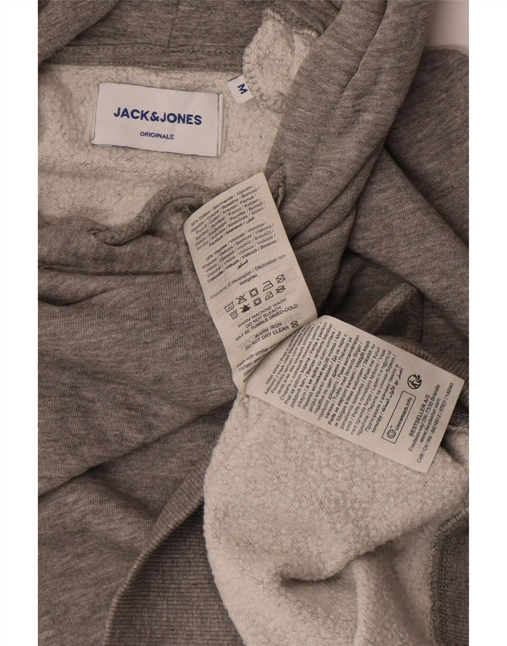 Męski sweter z kapturem Jack & Jones, średnioszary, bawełniany w cętki