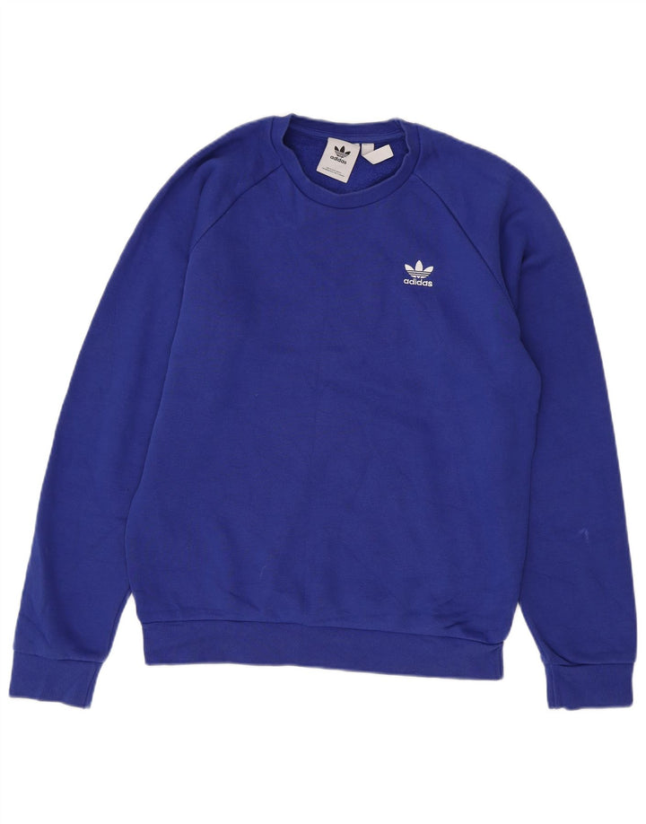 Adidas Męska Bluza Sweter Mała Niebieska Bawełniana
