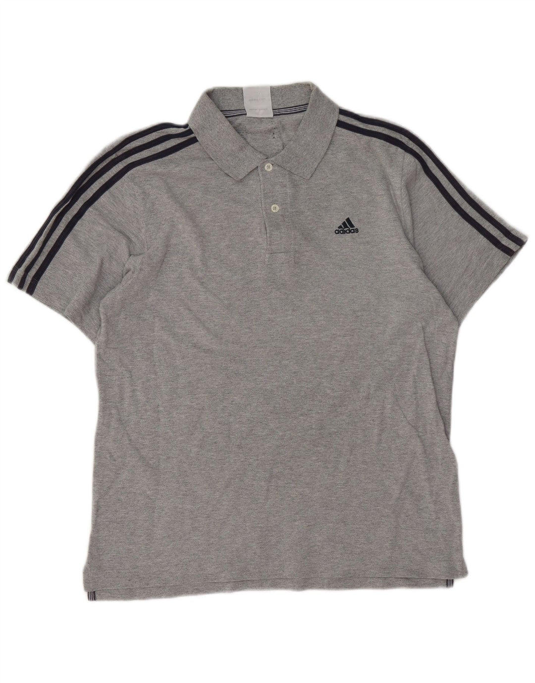 Męska koszulka polo ADIDAS, średnioszara, bawełniana