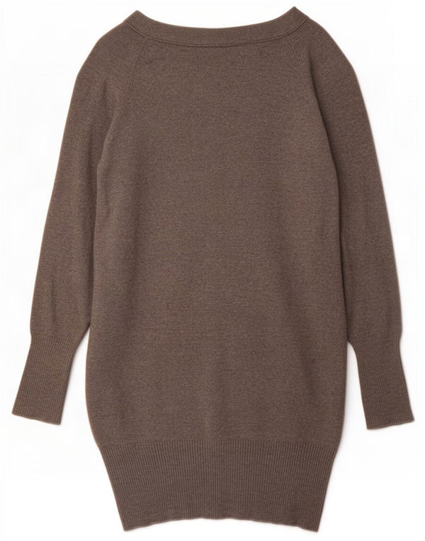 Damski sweter o przedłużonym fasonie Zara UK 10 Small, szary, bawełniany