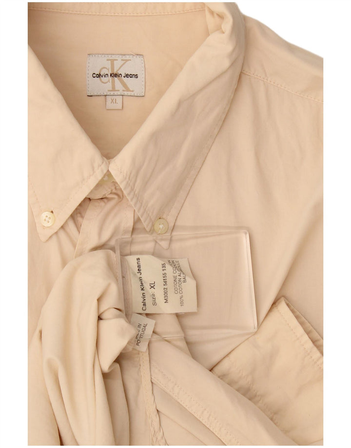 Koszula męska Calvin Klein Jeans XL, beżowa, bawełniana