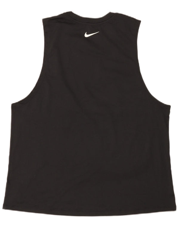 Nike Mens Dri Fit Graphic Vest Top Large Black Polyester