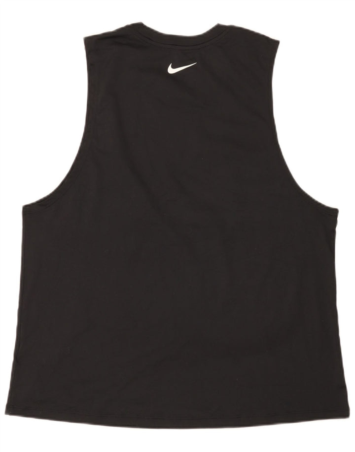 Męska kamizelka z grafiką Nike Dri Fit, duża, czarna, poliestrowa