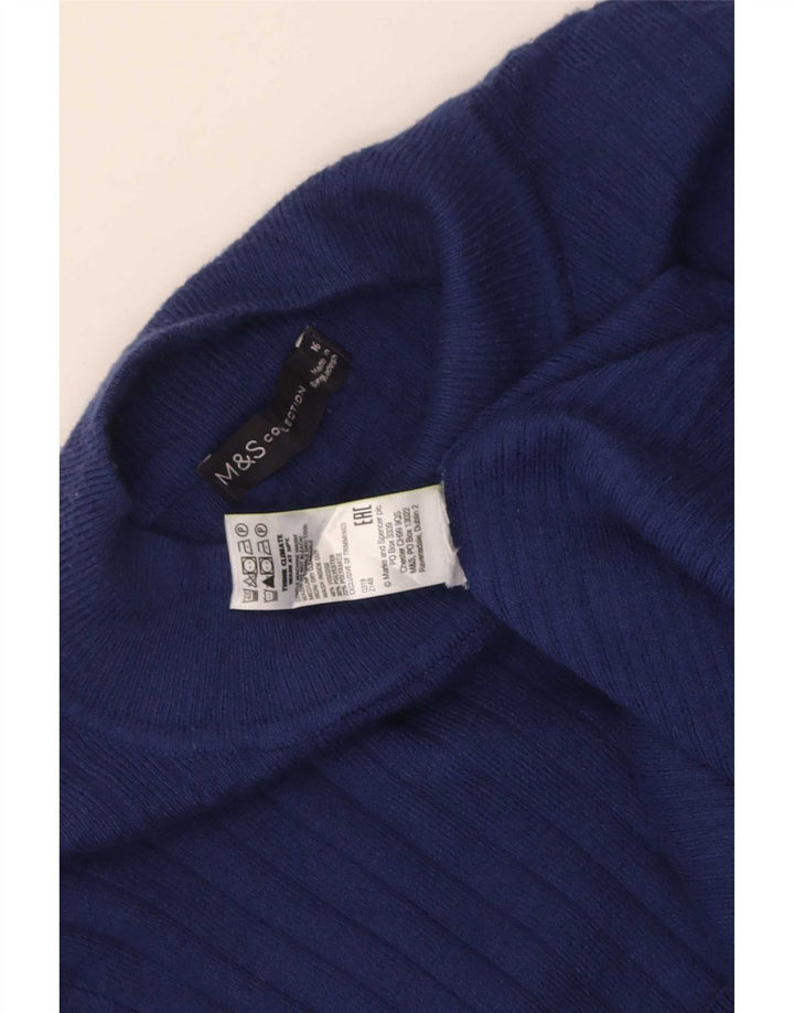 Marks & Spencer Damski sweter z golfem UK 16, duży, granatowy