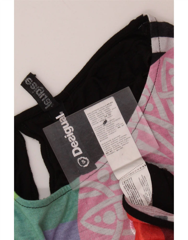 Damska koszulka oversize z grafiką Desigual Top UK 10 Small, czarna wiskoza