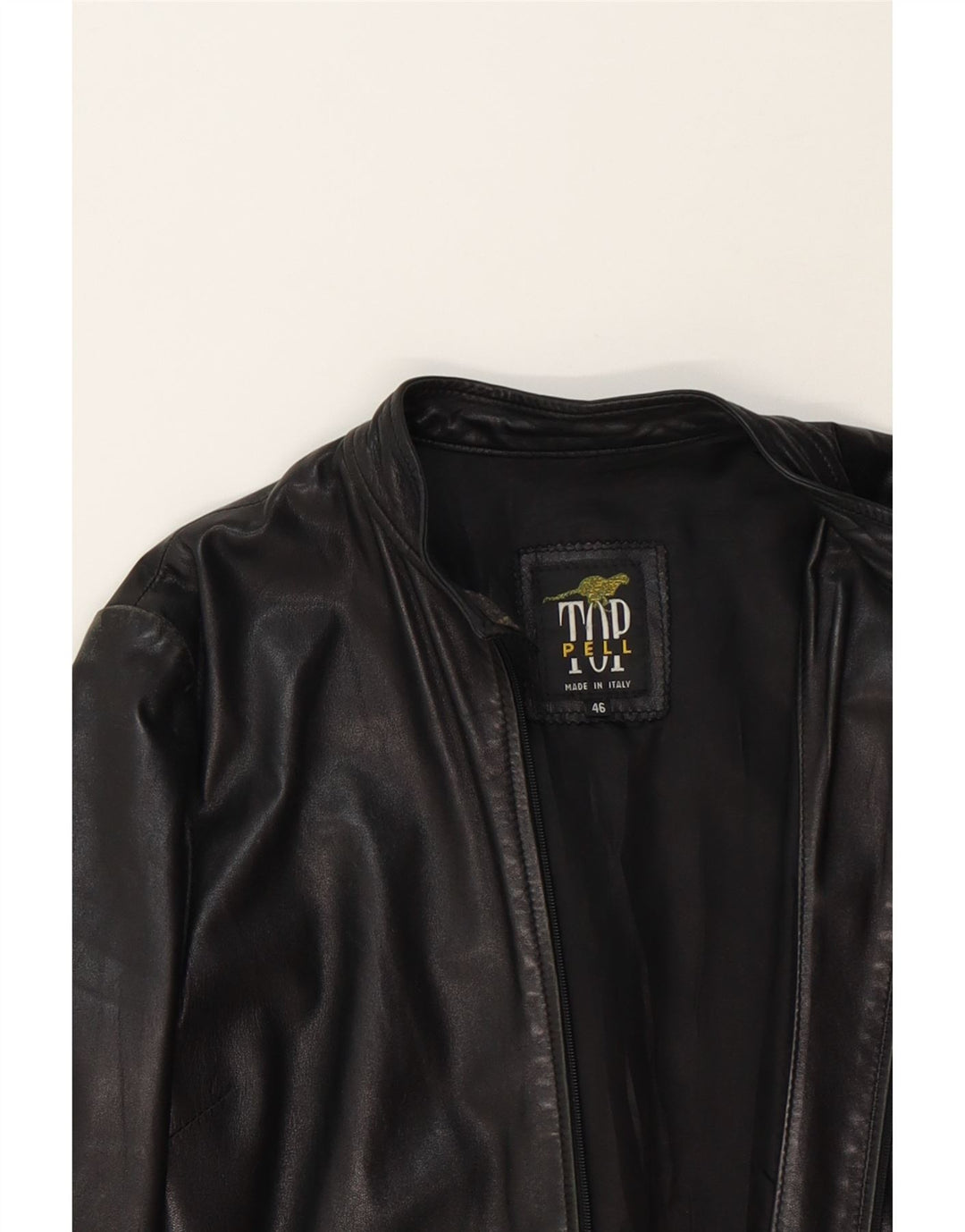 VINTAGE Womens Leather Jacket IT 46 Large Black Leather Vintage Vintage and Second-Hand Vintage from Messina Hembry 