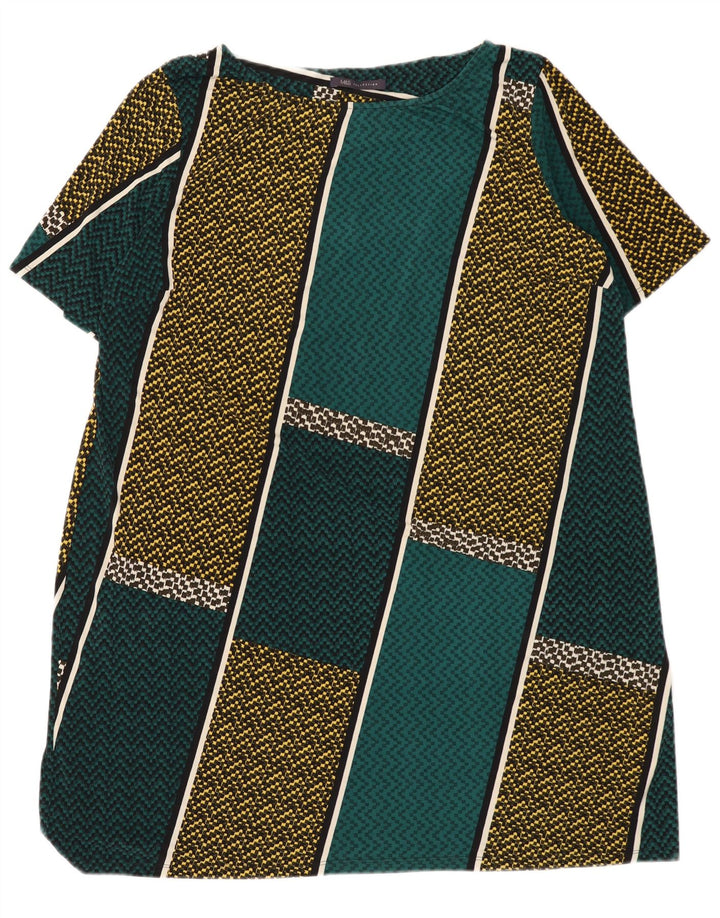 Marks & Spencer Damska sukienka typu shift UK 22 3XL Zielony poliester z blokami kolorów