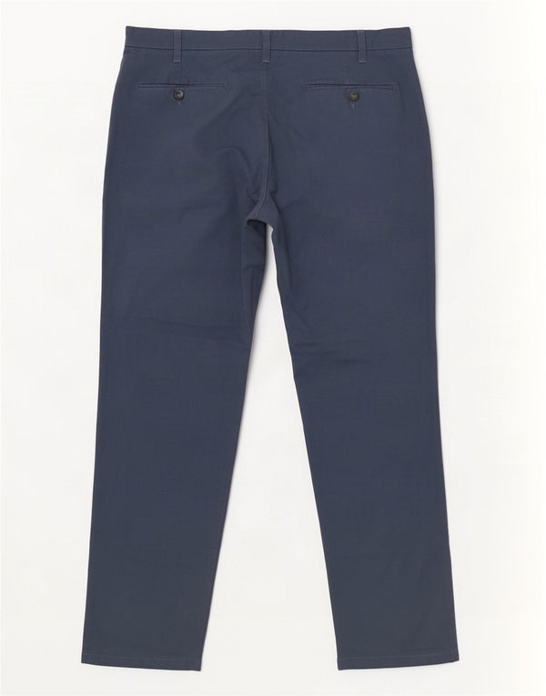 Męskie spodnie Chino o regularnym kroju Marks & Spencer W38 L31 Niebieska bawełna
