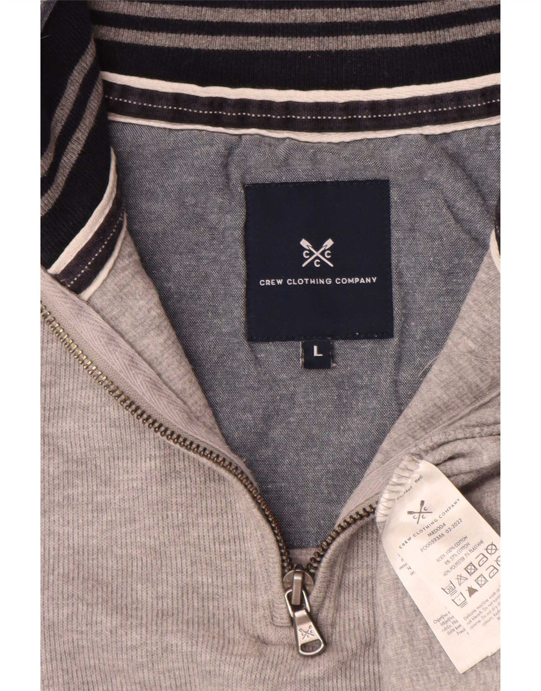 Crew Clothing Męska bluza z zamkiem błyskawicznym, duża, szara, nakrapiana