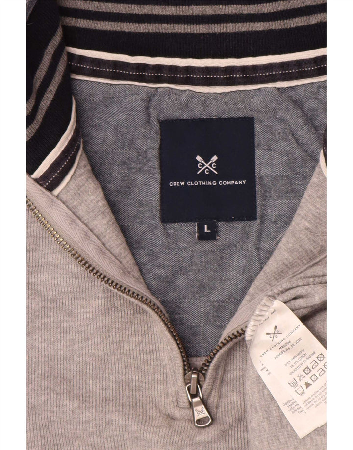 Crew Clothing Męska bluza z zamkiem błyskawicznym, duża, szara, nakrapiana