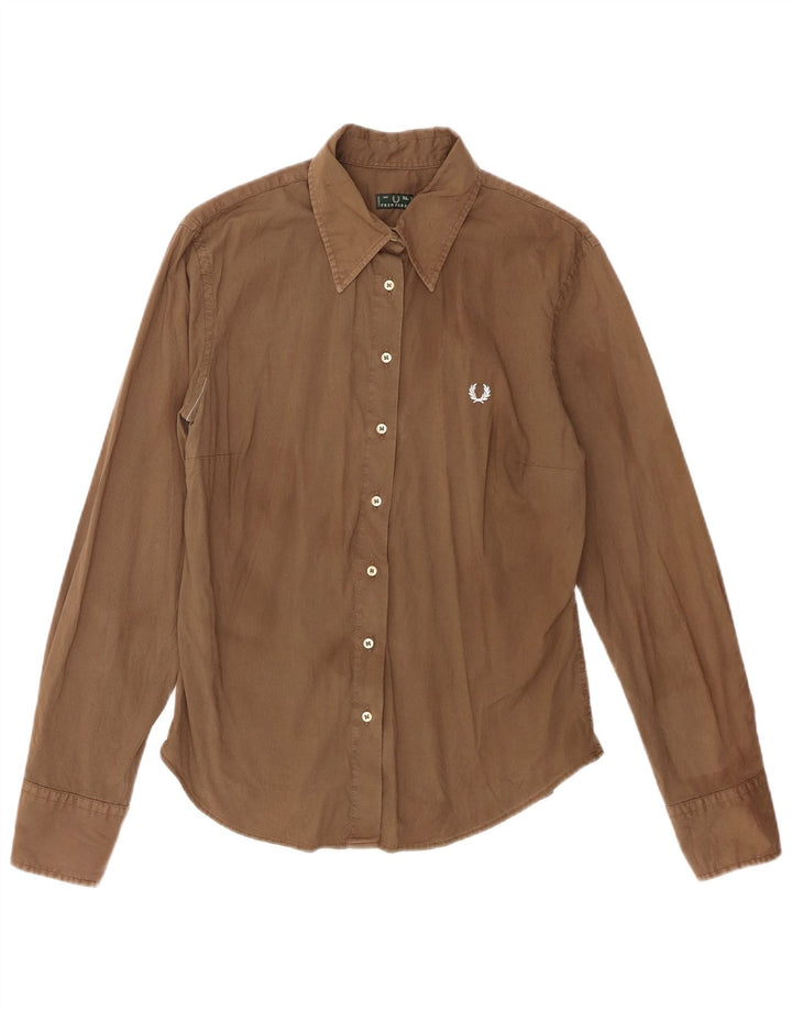 Koszula damska Fred Perry UK 18 XL, brązowa, bawełniana