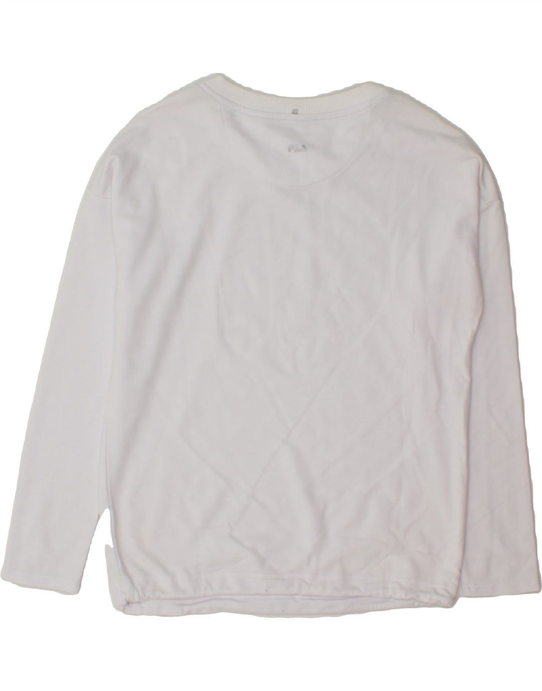 FILA Womens Graphic Top Long Sleeve UK 10 Small White Vintage Fila and Second-Hand Fila from Messina Hembry 