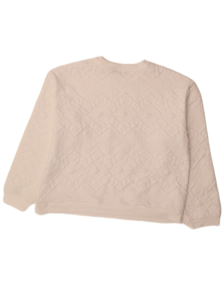 Damski sweter oversize Zara UK 16, duży, biały, geometryczny