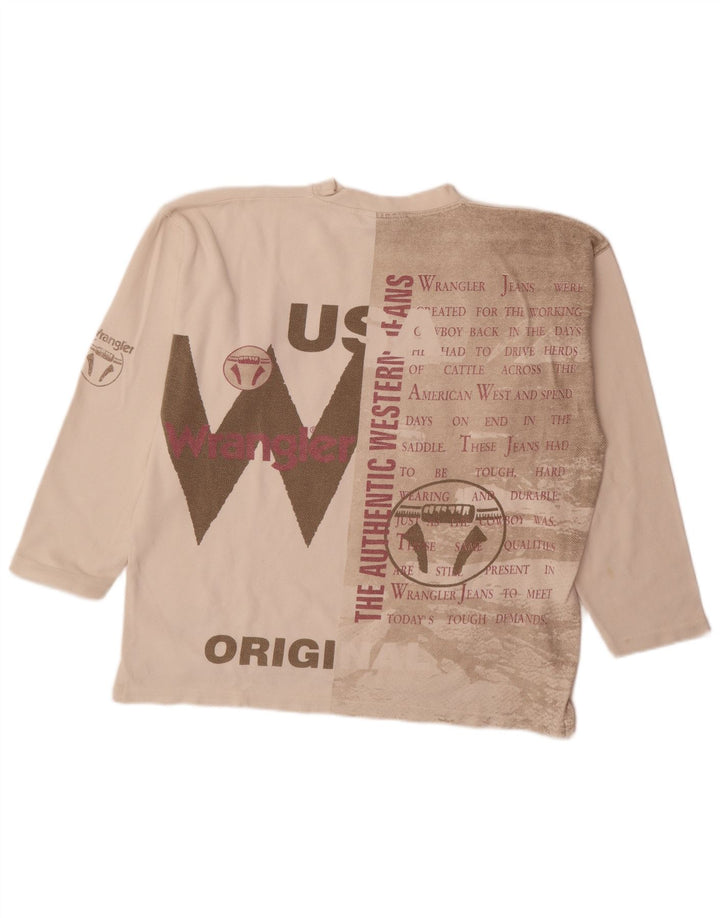 Męski top graficzny Wrangler z długim rękawem, duży, biały
