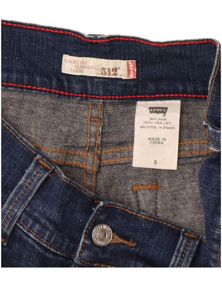 LEVI'S Damskie 512 Doskonale wyszczuplające dżinsy Capri US 8 Medium W28 L19 Niebieskie