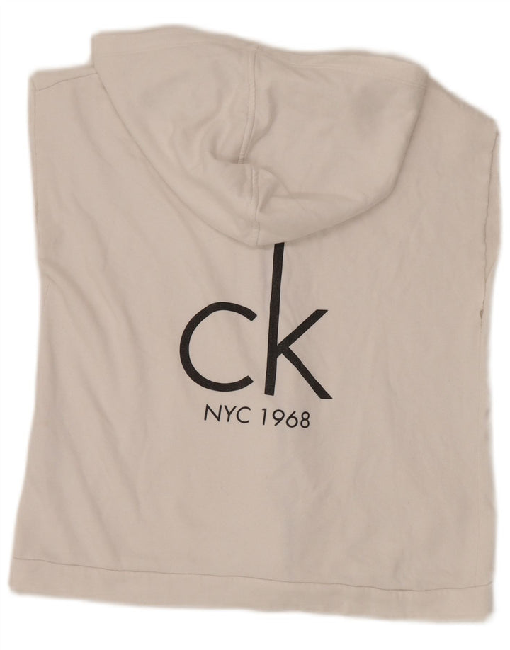 Damski sweter z kapturem i zamkiem Calvin Klein UK 12, średni biały