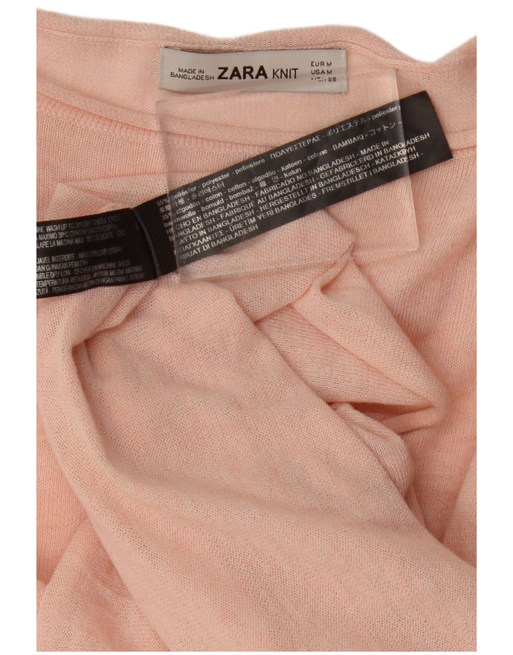 Damska bluzka oversize Zara UK 14, średni różowy poliester