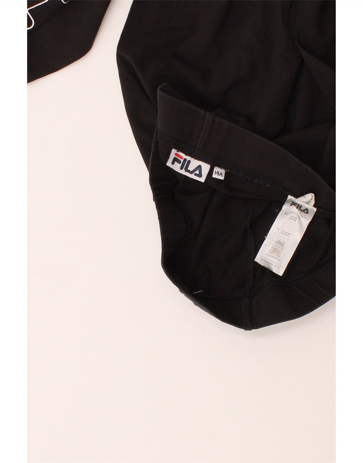 FILA Girls Leggings 13-14 Years  Black Cotton Vintage Fila and Second-Hand Fila from Messina Hembry 