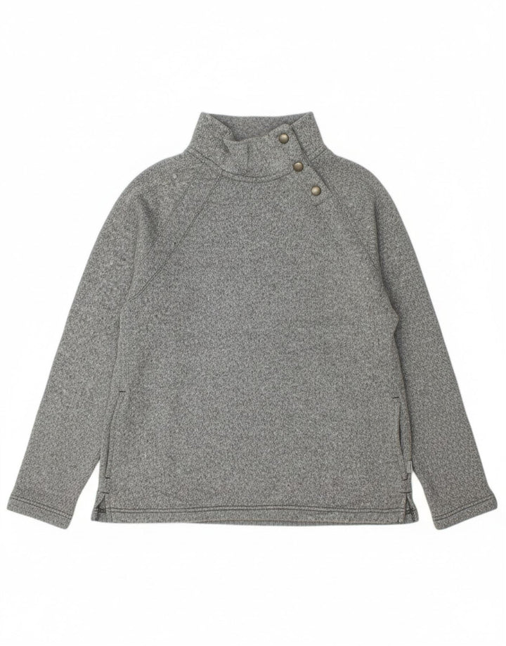 EDDIE BAUER Womens Button Neck Sweatshirt Jumper UK 16 Large Grey