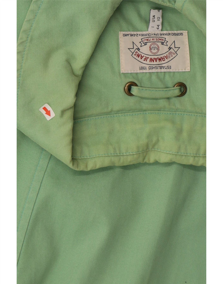 Armani Jeans Damski płaszcz oversize UK 14, duży, zielony, bawełniany