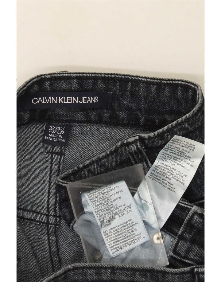 Męskie proste dżinsy Calvin Klein W32 L32 Szara bawełna