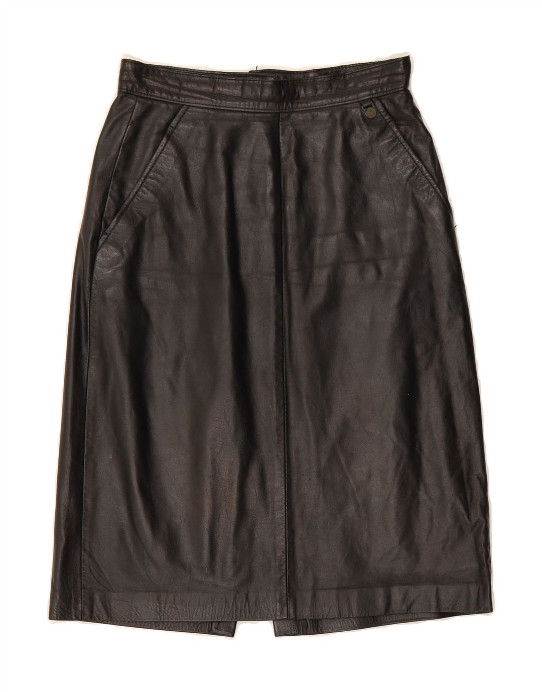 VINTAGE Womens Leather Skirt W24 XS Black Leather Vintage Vintage and Second-Hand Vintage from Messina Hembry 