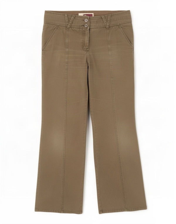 Damskie spodnie Chino Bootcut Fat Face UK 14 Large W35 L31 Beżowa bawełna
