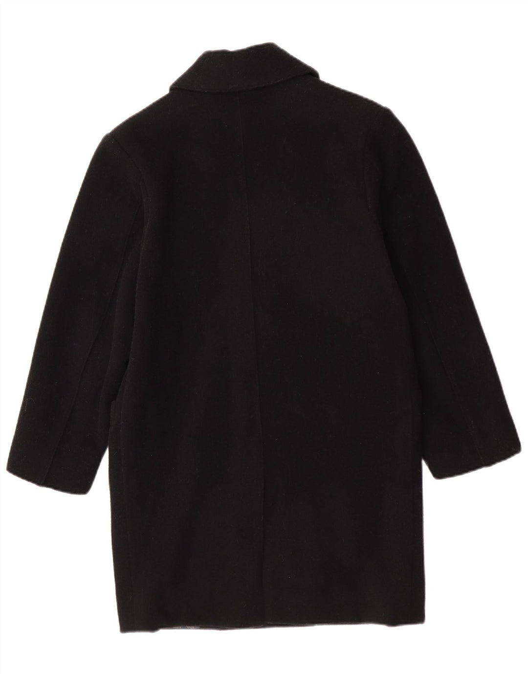 Damski płaszcz dwurzędowy Trussardi Jeans IT 42 Średni czarny dziewiczy wełna