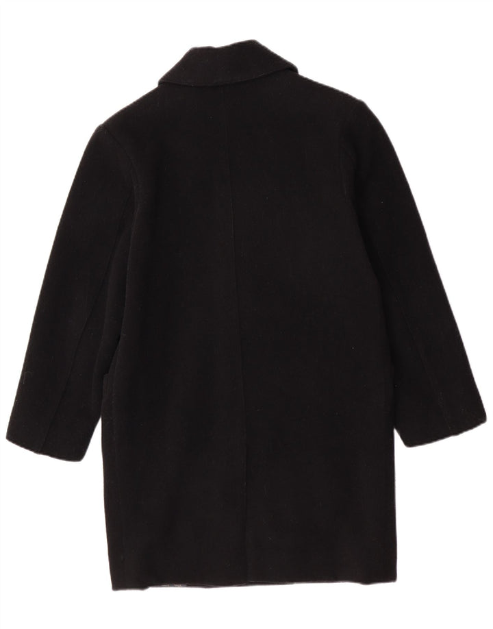 Damski płaszcz dwurzędowy Trussardi Jeans IT 42 Średni czarny dziewiczy wełna