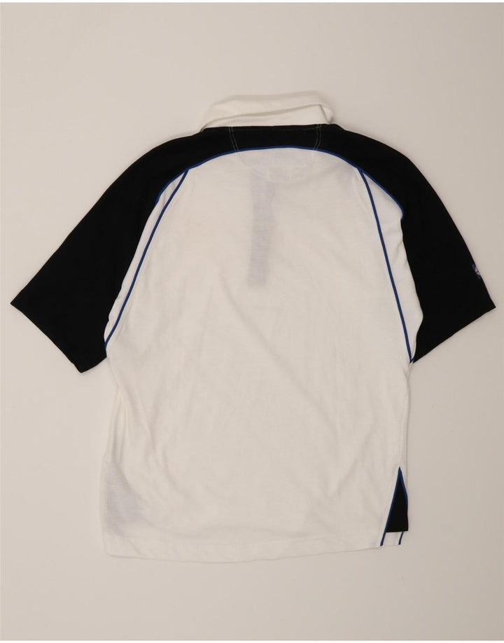 Męska koszulka polo Sergio Tacchini, mała, biała, bawełniana w bloki kolorów