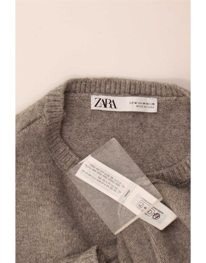 Damska sukienka bez rękawów Zara UK 12, średnia szara wełna
