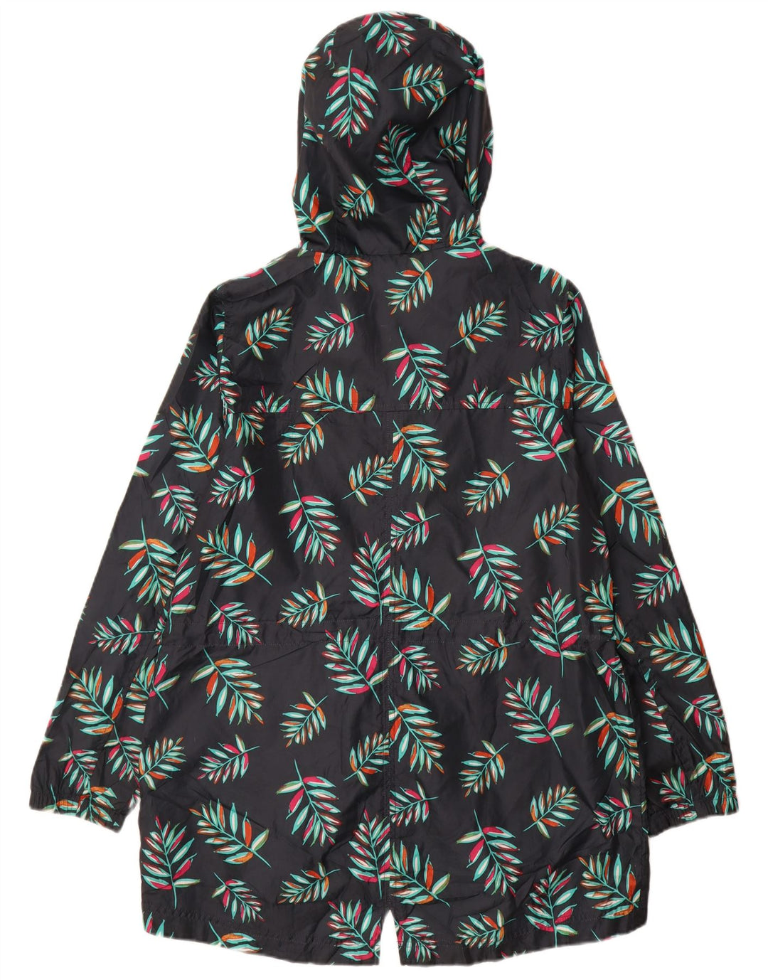 MARKS & SPENCER Damska kurtka parka z kapturem UK 14 Średni granatowy w kwiaty
