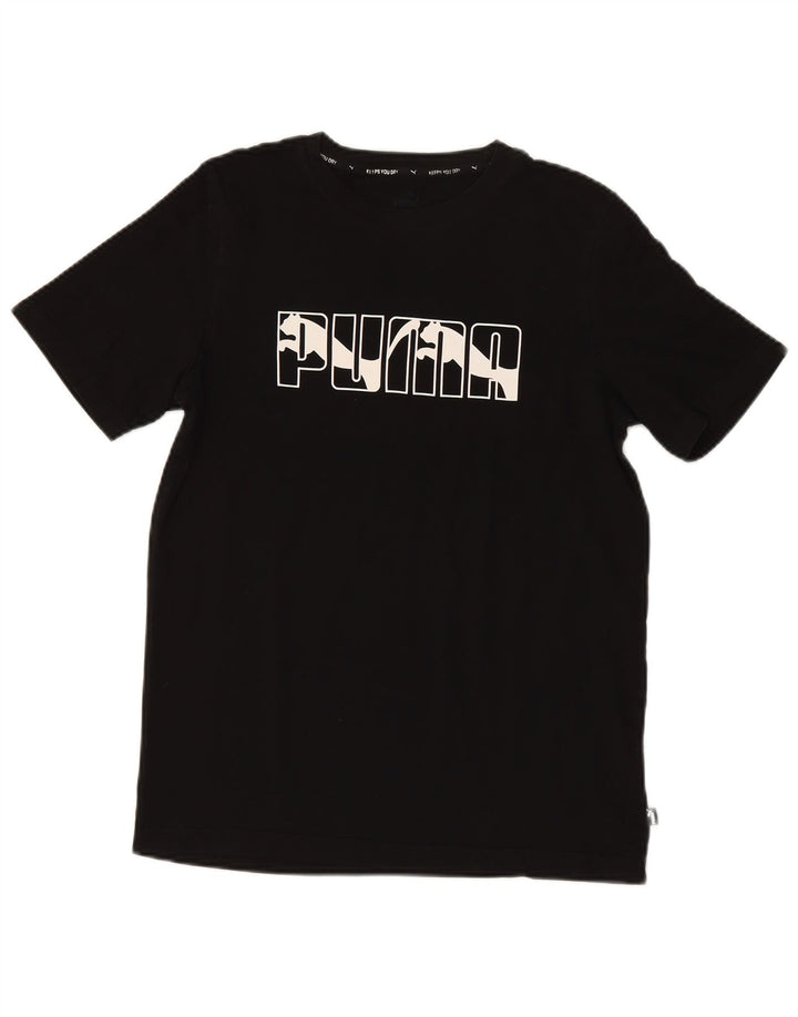 PUMA Mens Graphic T-Shirt Top Small Black Cotton