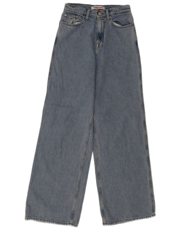 Damskie dżinsy Tommy Hilfiger z szeroką nogawką i wysokim stanem W24 L30 Niebieska bawełna