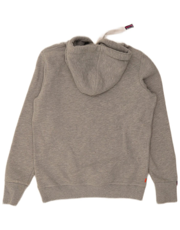 Damski sweter z kapturem Superdry Graphic UK 16, duży, szary, bawełniany