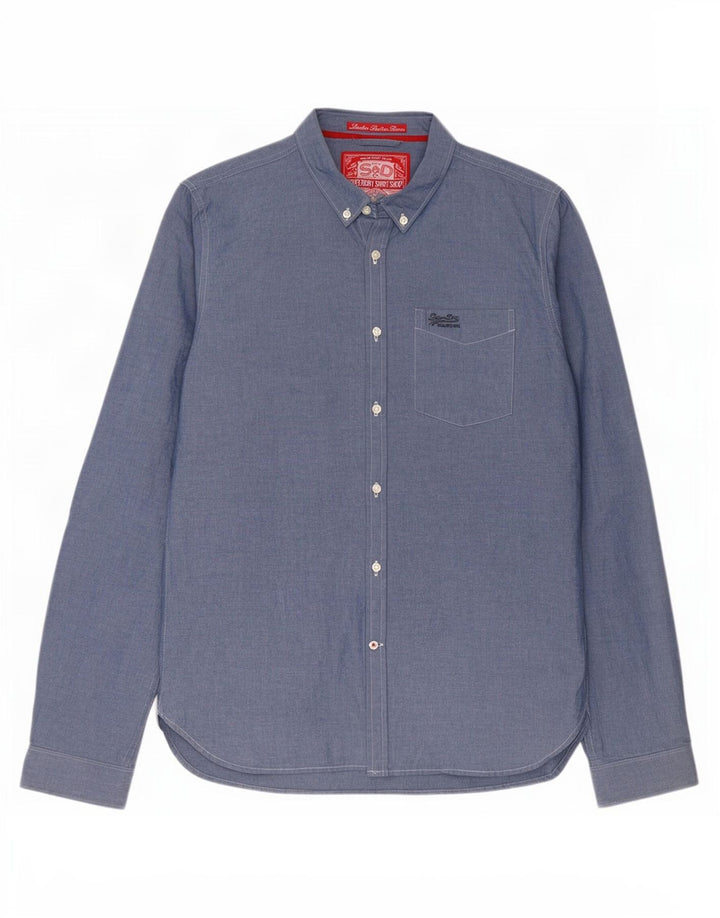 Koszula męska Superdry XL, niebieska, bawełniana