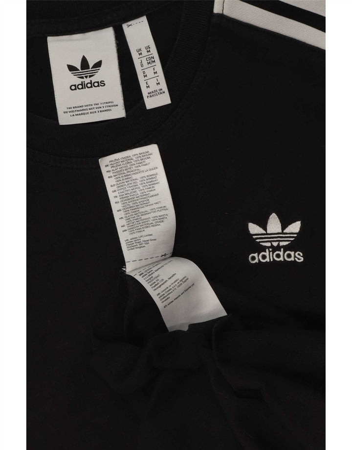 Męska koszulka z grafiką Adidas, średnia, czarna bawełna