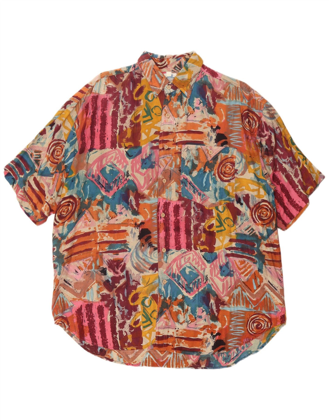 Koszula męska z krótkim rękawem AVANTI XL, wielobarwna, geometryczna wiskoza