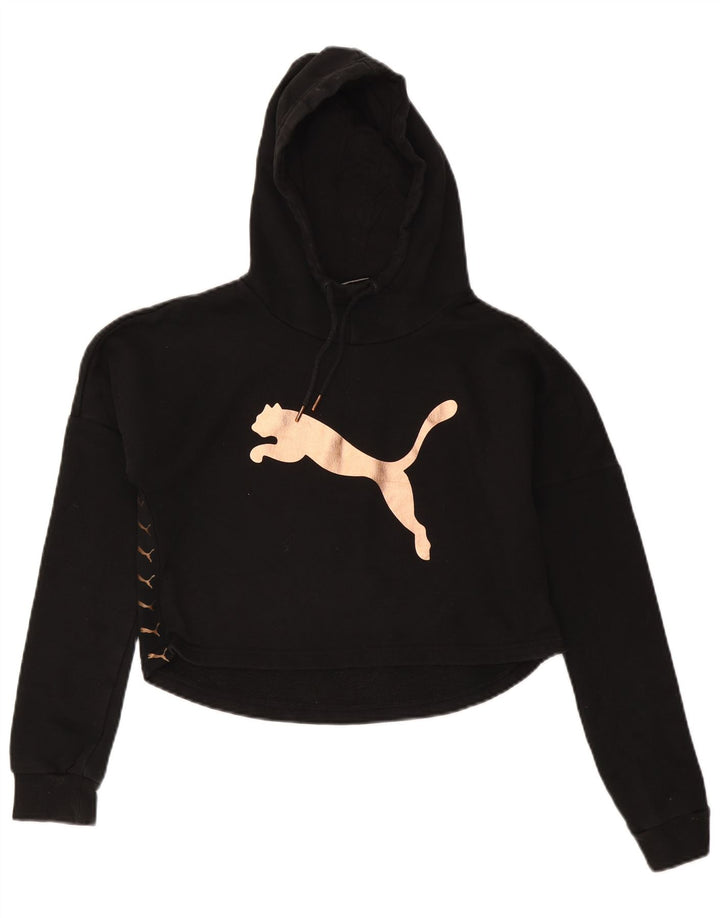 Damski sweter z kapturem PUMA, oversize, z grafiką, UK 12, średni czarny