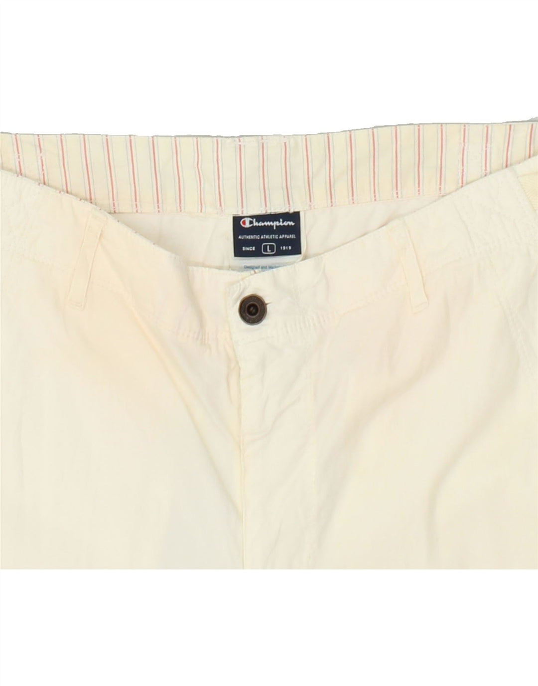 CHAMPION Mens Bermuda Shorts Large W36 White Cotton | Vintage Champion | Thrift | Second-Hand Champion | Used Clothing | Messina Hembry 