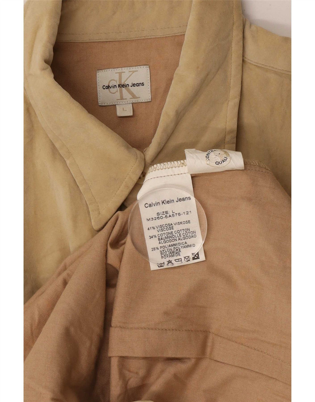 Koszula męska Calvin Klein Jeans duża beżowa wiskoza