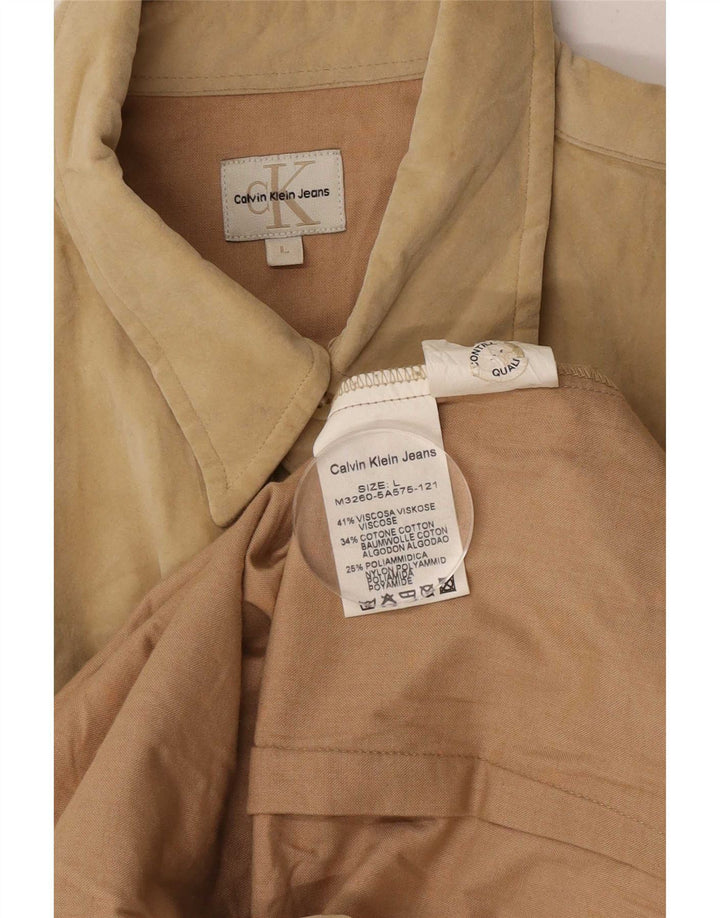 Koszula męska Calvin Klein Jeans duża beżowa wiskoza