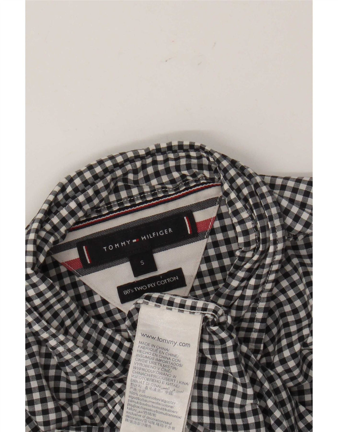 Koszula męska Tommy Hilfiger, mała, czarna, bawełniana w kratkę