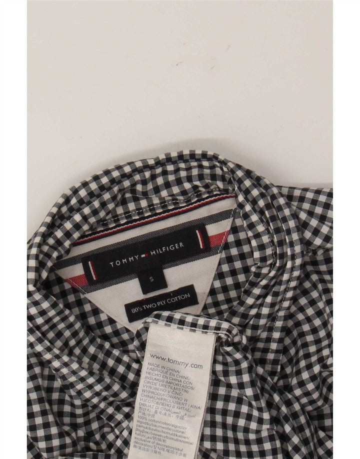 Koszula męska Tommy Hilfiger, mała, czarna, bawełniana w kratkę