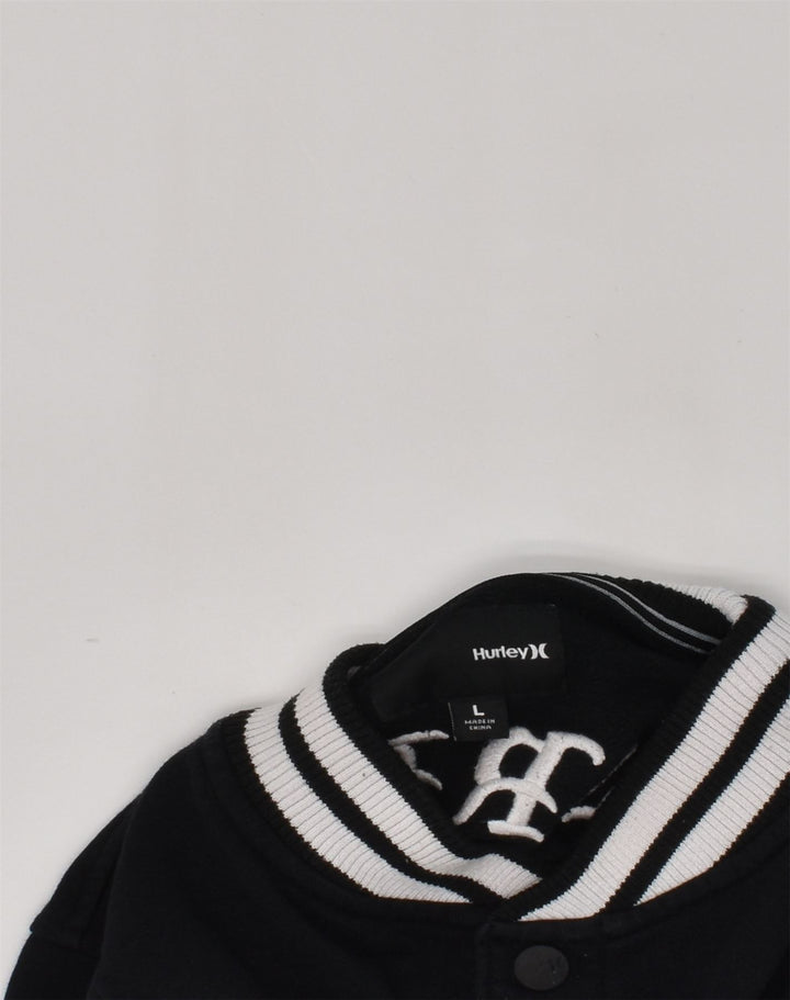Chłopięca kurtka HURLEY Graphic Varsity na 11-12 lat, duża, czarna, bawełniana