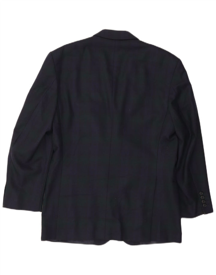 Męska marynarka Pierre Cardin zapinana na 3 guziki UK 38 w średnią granatową kratkę