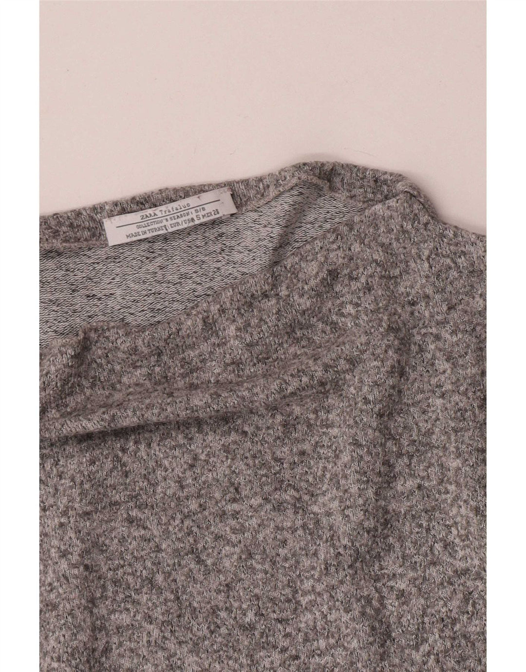 Damski top oversize z długim rękawem Zara UK 10, mały, szary nakrapiany