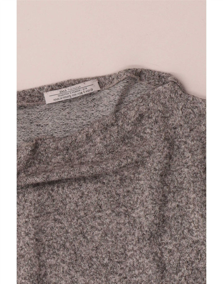 Damski top oversize z długim rękawem Zara UK 10, mały, szary nakrapiany
