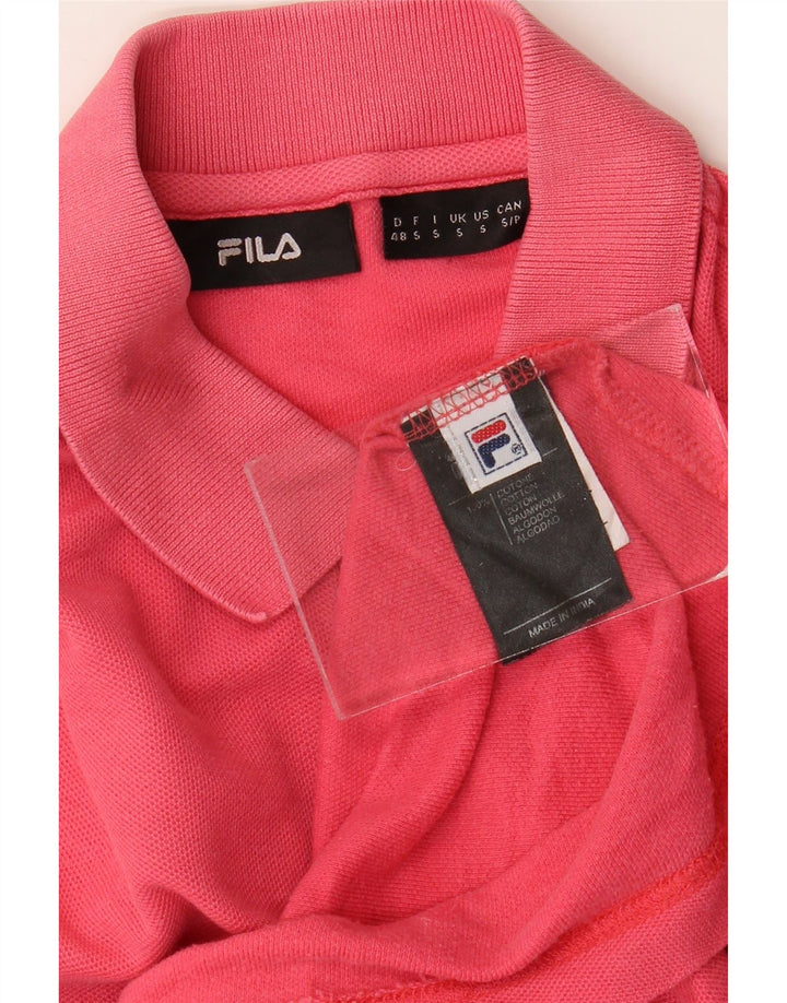 Męska koszulka polo FILA, mała, różowa, bawełniana