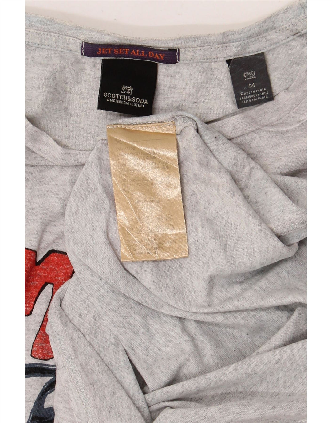 Męska koszulka z grafiką SCOTCH & SODA, średnia szara bawełna